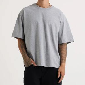 Camisetas de Hombre de Alta Calidad, Corte Ajustado, Tallas Grandes, Color Gris Jaspeado, Personalizables, al por Mayor, MOQ Bajo, las Mejores Camisetas de Moda Masculina - Product Image 6
