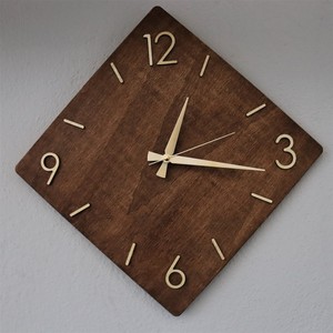 Decoración Escandinava Minimalista, Reloj de Pared de Madera Moderno de Mediados de Siglo, Reloj Rústico de Madera Reciclada con Arte Geométrico, Estilo Bauhaus - Product Image 1
