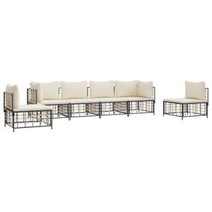 Conjunto Modular de Muebles de Jardín de Poliratán Antracita, Cómodo y Elegante - Product Image 3