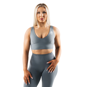 Sujetador Deportivo Sin Costuras para Mujer, Copas A y B, Escote Profundo en V, para Yoga, Entrenamiento, Gimnasio, Elástico, Suave, con Soporte, Ropa Deportiva Moderna - Product Image 1