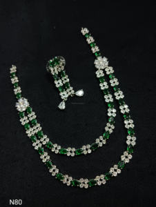 Classic American Diamond Bridal Jewelry <b>Set</b> Two-Piece <b>Necklace</b> <b>and</b> <b>Earrings</b> for Wedding Fashionable Classic Style - Product Image 3