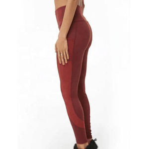 Leggings de yoga taille haute pour femmes, en Spandex/Nylon, extensibles dans quatre directions, avec poches, vêtements de sport personnalisés - Product Image 4