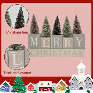 Decorazioni Natalizie Rustiche in Legno per la Casa, Albero di Natale Vintage da Tavolo, Stile Fattoria - Product Image 2