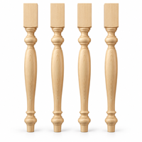Pied de table en bois massif, design moderne, forme ronde, 3 3/4 pouces, pied de meuble robuste pour table de villa, usage domestique ou de bureau