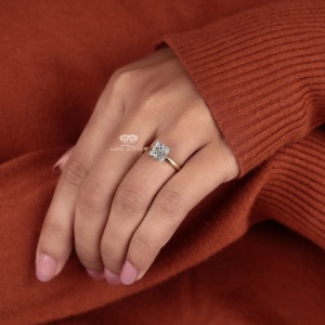 14K Gold Princess Cut Lab Grown Diamond Solitaire Engagement <b>Ring</b> Minimal Bridal Jewelry IGI Certified Wholesale Gift Her - Product Image 2