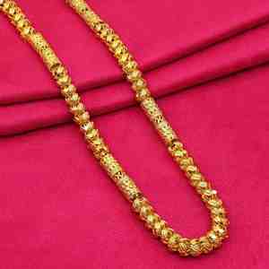 Colliers chaîne style Holo plaqués micro-or 14K 18K 24K en gros, bijoux chaîne pour hommes, chaîne de mode en laiton au design moderne - Product Image 1