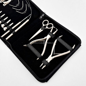 Kit d'outils professionnels pour extensions de cheveux ZETOMED PRO, pinces en acier inoxydable, pinces de précision de qualité commerciale, pinces à anneaux nano - Product Image 2