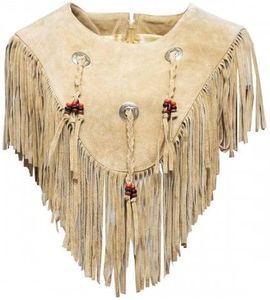<b>Women's</b> Long Leather Fringe Wrap Shawl Solid Pattern Tan <b>Winter</b> Breathable Windproof <b>Scarf</b> - Product Image 4