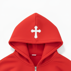 Sudaderas con Capucha para Hombre, Sudaderas con Cierre y Capucha, con Logotipo Personalizado Impreso en la Parte Delantera, de Algodón, Corte Holgado y Extra Grande - Product Image 2