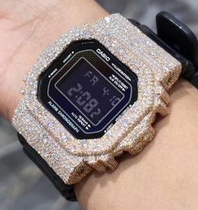 Montre numérique de luxe sportive ETA Iced Out unisexe, bijoux hip-hop, moissanite, acier inoxydable, pièce maîtresse - Product Image 1