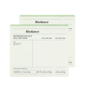 Mascarilla Facial Coreana Biodense [16 Unidades] de Alta Calidad, Refrescante, con Algas Marinas, Hidratante y Herbal - Product Image 1