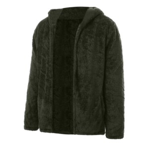 Men's <b>Hooded</b> <b>Fleece</b> <b>Jacket</b> Solid Color Casual Winter Coat Regular Fit Knitted Windproof Embroidered Discharge Printing - Product Image 2