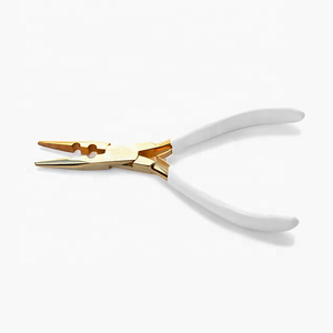 Gold Plated Hair Extension Pliers Metal <b>Needle</b> Nose Clamp Tool for Ring <b>Beads</b> Installation and Removal - Product Image 3