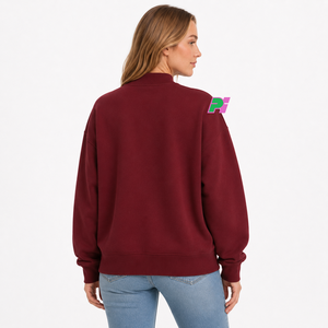 เสื้อสเวตเชิ้ตคอเต่าผู้หญิง ตกแต่งด้วยตัวอักษร ALABAMA พร้อมลายแผนที่รัฐ  ผ้าฟลีซหนานุ่ม ทรงโอเวอร์ไซส์ - Product Image 3