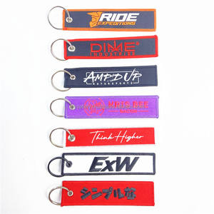 2 Custom Woven Fabric Embroidered Jet <b>Tag</b> Keychain Anime Girl Style Flight Label Brand Wholesale Promotional Gift <b>Key</b> <b>Tag</b> - Product Image 4