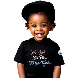 Camiseta de manga corta con cuello redondo para niños pequeños, top informal para el día a día, ropa cómoda para la escuela, ropa de uso diario para niños pequeños - Product Image 2