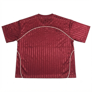 Camiseta de Fútbol Retro Personalizada, Estilo Vintage, con Rayas Satinadas, Cuello Alto, Ropa Deportiva para Hombre, Impresión Serigráfica, Tejido de Punto - Product Image 3