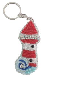 Porte-clés rond perlé avec visage souriant, anneau en toile tissé en acrylique, style classique, léger, durable et simple - Product Image 4