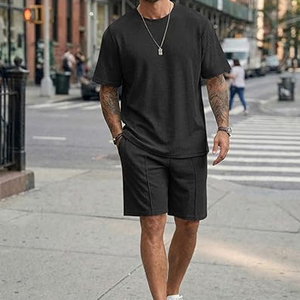 Custom Mens <b>Set</b> Manufacturer Cotton Cargo Shorts T Shirt 2 Piece Casual OEM Private Label Bulk - Product Image 2