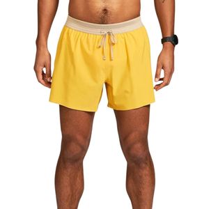 Shorts de sport jaunes extensibles pour entraînement intensif, gym, course à pied, vêtements de sport, polyester léger - Product Image 1