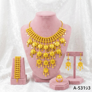 แฟชั่นแบบดั้งเดิม MOLL JEWELLERS ชุดเครื่องประดับสำหรับผู้หญิงสร้อยคอสร้อยข้อมือชุบทอง 24K ซิร์คอนรูปแมลงกล่องเชน A-53193 - Product Image 1