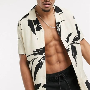 New Design Sublimation Printing Button Down Cotton Rayon Beach Wear Mens <b>Hawaiin</b> <b>Shirt</b> - Product Image 3
