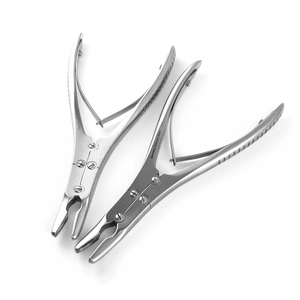 Rongeur à os Ruskin SURGINEXA 2 pièces de haute qualité, 7,5 cm, courbé, double action, instruments chirurgicaux orthopédiques certifiés CE Classe I - Product Image 1