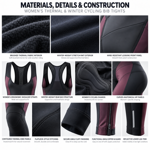 Fabricante Personalizado |   Pantalones térmicos de ciclismo para mujer, para invierno |   Negro Azul Marino Borgoña |   Ropa Deportiva y para Actividades al Aire Libre | - Product Image 4