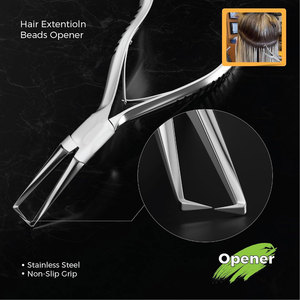 Outils professionnels pour extensions de cheveux et kit d'extensions pour extensions à micro-anneaux et micro-liens, ensemble complet avec ouvre-perles - Product Image 4