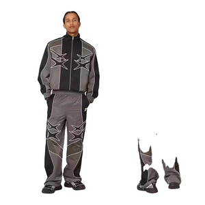 Conjunto de chaqueta cortavientos de nailon de secado rápido Unisex Vintage, chándal con cremallera para acampar al aire libre, ropa sostenible teñida para adultos - Product Image 3