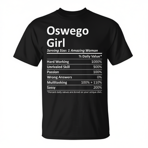 T-shirt Oswego Girl unisex per adulti, manica corta, girocollo, stampa serigrafica, design Alumni Reunion - Product Image 3