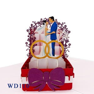 Anillo DE BODA 3D hecho a mano, tarjeta de felicitación emergente, recuerdo artesanal de papel cortado con láser de tendencia superior - Product Image 1