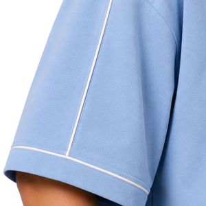 Light Blue And Black Mens Oversized <b>T</b> <b>Shirt</b> And Shorts Set Custom Logo Contrast Stitching Casual Streetwear Summer Two Piece Set - Product Image 5