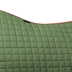 Green <b>Quilted</b> Horse Saddle Pad with Navy Trim And Color Stripes Polyester Material And Color Stripes Polyester - Product Image 6