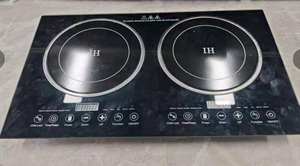 Induction Cooker Double <b>Stove</b> Portable 600x360x60mm Touch Control Black Glass Panel Countertop Use 2200W+2200W Steam Boil - Product Image 2