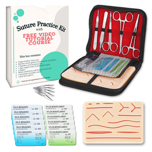 Top Trendy Product Suture Practice Kit With Stainless Steel Instruments And Reusable Suture <b>Pad</b> For Medical Students Training - Product Image 1
