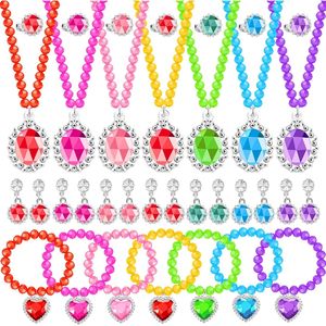 Set de Joyas de Princesa para Niñas Pequeñas, Collar y Aretes, Juego de Imitación de Moda y Belleza, Regalos de Cumpleaños, Recuerdos de Fiesta - Product Image 1