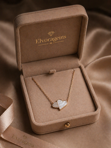 Heart Pendant Necklace Rose Gold Plated Zircon Inlay Pave Setting Women's Romantic <b>Rope</b> <b>Chain</b> Everyday Wear Brass Jewelry - Product Image 6