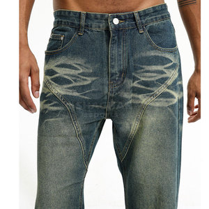 Pantalones de mezclilla para hombre de cintura alta, corte recto, para uso exterior, los mejores, informales, lavados, con MOQ bajo - Product Image 3