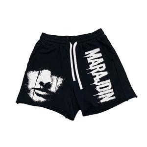Shorts pour hommes, vêtements de sport d'été, shorts avec strass, séchage rapide, jogging, style délavé à l'acide, style hip hop pour hommes - Product Image 3