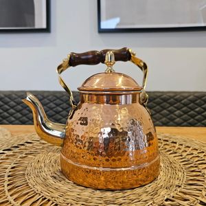 Artful Kitchen Aluminum Tea <b>Kettle</b> Enhances Daily Tea Preparation Handcrafted Classic Style Reliable <b>Stovetop</b> Heating ATS Metals - Product Image 3