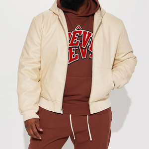 Sweat-shirt à capuche pour homme en coton marron French Terry, décontracté, avec logo sur le devant, poche, coupe classique, pour l'automne - Product Image 5