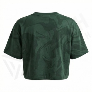 เสื้อครอปท็อปผ้าฝ้ายสีตามสั่งสำหรับผู้หญิง เนื้อผ้าเบาสบาย ระบายอากาศได้ดี เหมาะสำหรับสตรีทแวร์ ฟิตเนส ออกกำลังกาย เสื้อยืดสำหรับออกกำลังกาย - Product Image 2