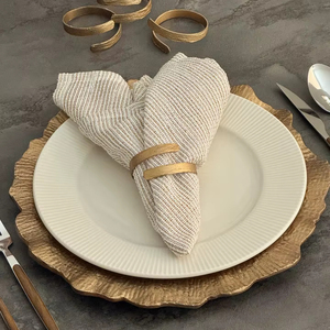 Decorative <b>Matte</b> Gold Wrap Napkin Holder Minimalist <b>Table</b> Setting Premium Geometric Gold Spiral Napkin Rings - Product Image 1