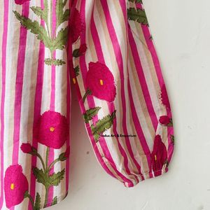 เสื้อเชิ้ตพิมพ์ลายบล็อกด้วยมือ เสื้อเชิ้ตแฟชั่นสำหรับผู้หญิง เสื้อผ้าฝ้ายเนื้อนุ่มพิมพ์ลายบล็อกด้วยมือแบบอินเดีย ลดราคาในราคาที่ดีที่สุด - Product Image 5