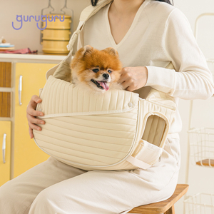 Dog Carrier Bag WAVE BAG Lightweight Dog <b>Cat</b> Pet Carrier Sling Bag Waterproof Vegan Leather Cotton Shoulder Travel Bag for Pets - Product Image 4