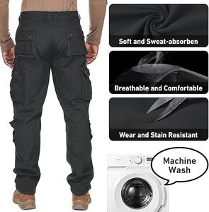 Men's Cotton <b>Work</b> <b>Pants</b> Cargo Trousers With Tool Pockets Dust Proof <b>Black</b> - Product Image 2