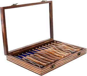 Juego de 13 agujas de ganchillo de madera de palisandro, hechas en India, set de ganchillo, artículos de tejido, agujas de ganchillo de madera para hilo. - Product Image 2