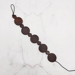Chaîne de perles en bois moderne, disque et perles rondes décoratives, 7 pouces, pour la décoration de la maison - Product Image 4