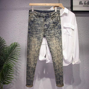 Jeans pour hommes à jambe droite, patchwork, coupe automatisée, coupe ample, déchirés, pantalons en denim pour hommes, surplus de vente en gros - Product Image 2